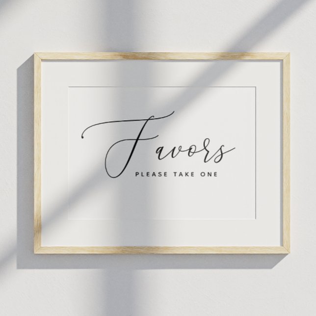 Elegant Script Wedding Favors Sign Please Take One (Creator Uploaded)