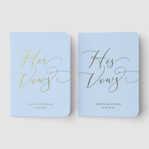Elegant Script Wedding Foil Vow Books