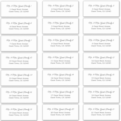 Elegant Script Wedding Guest Address Labels Zazzle