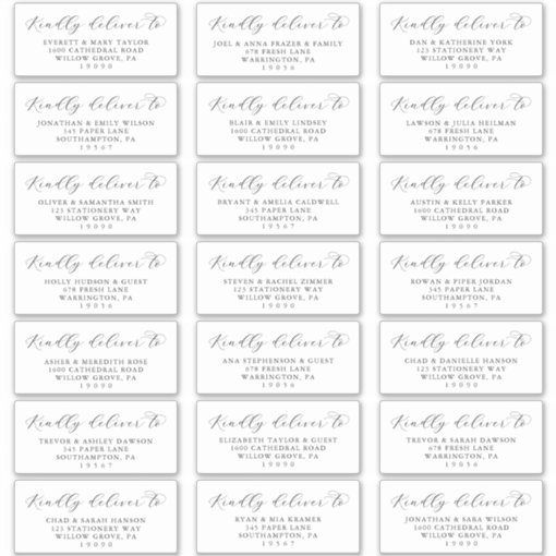 Elegant Script Wedding Guest Address Labels | Zazzle