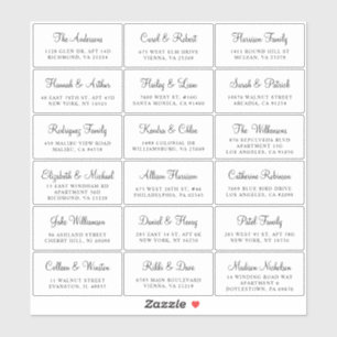 Elegant Script Wedding Guest Address Sticker