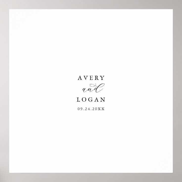 Elegant Script Wedding Guest Signing Poster Zazzle