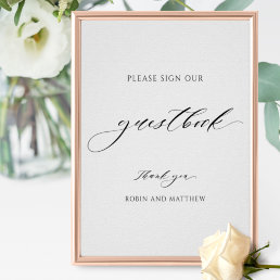 Elegant Script Wedding Guestbook Sign