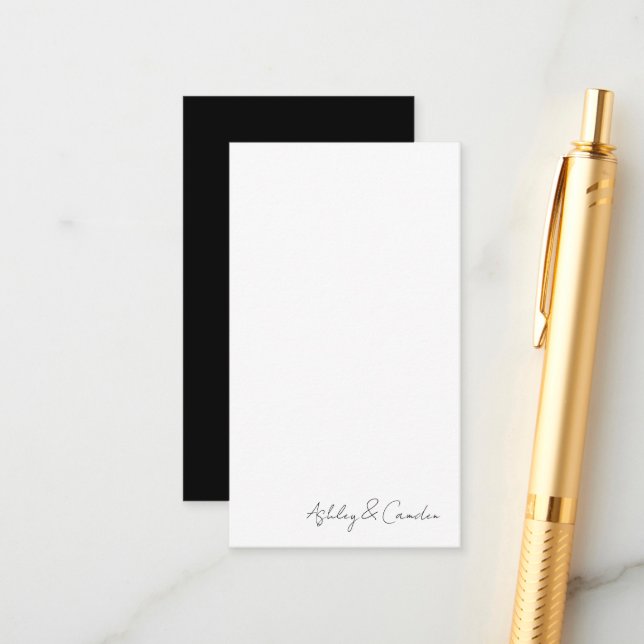 Elegant Script Wedding Handwritten Enclosure Card (Front/Back In Situ)