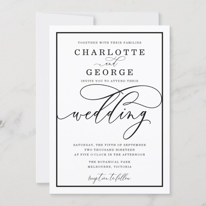 Elegant script wedding invitation | Zazzle.com