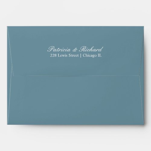 Elegant Script Wedding Invitation Dusty Blue Envelope