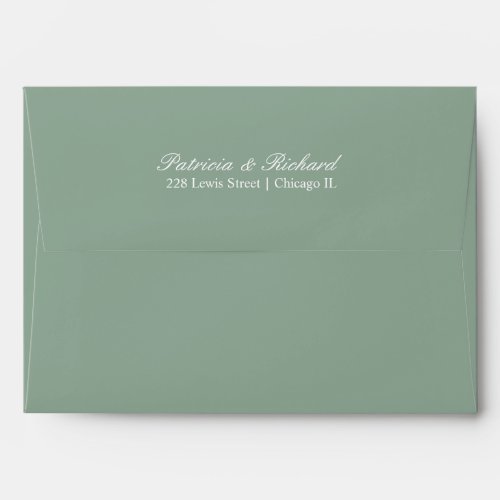Elegant Script Wedding Invitation Green Sage Envelope