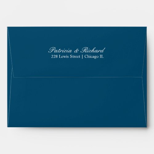 Elegant Script Wedding Invitation Ocean Blue Envelope