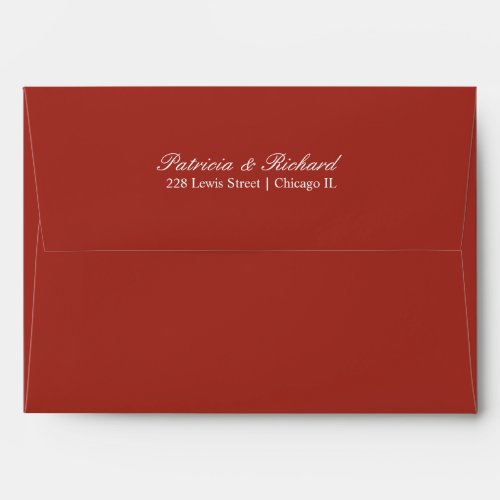Elegant Script Wedding Invitation Terracotta Envelope