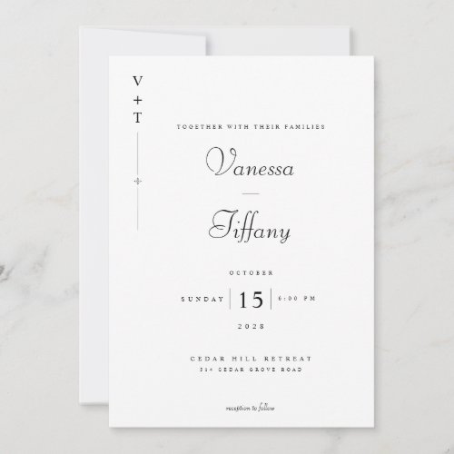 Elegant Script Wedding Invitation with Photo