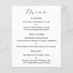 Elegant Script Wedding Menu Card Flyer