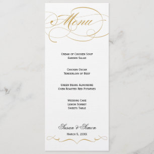 Elegant Script Wedding Menu - Gold