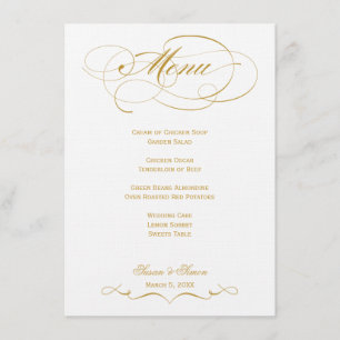 Elegant Script Wedding Menu - Gold