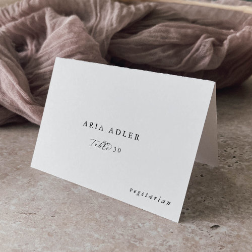 Elegant Script Wedding Menu Option Place Cards