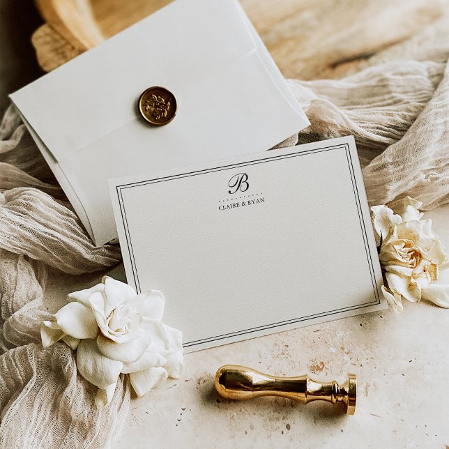 Elegant Script Wedding Monogram Stationery Cards (Creator Uploaded)