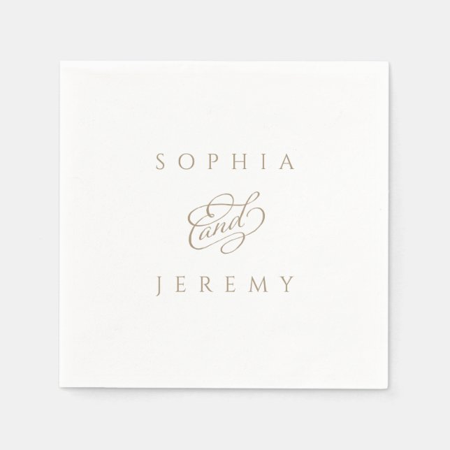 Elegant Script Wedding Napkins (Front)
