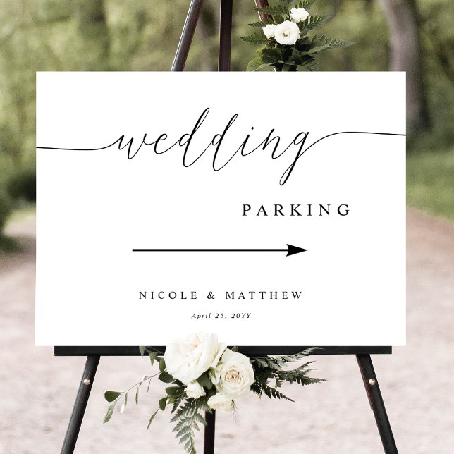 Elegant Script Wedding Parking Sign (Creator Uploaded)