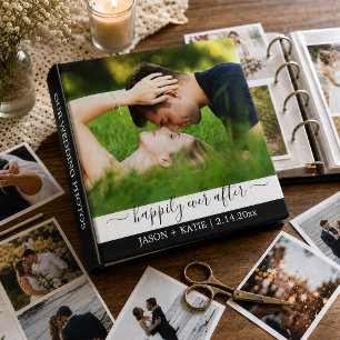 Elegant Script Wedding Photo Album Keepsake 3 Ring Binder