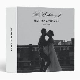 Elegant Script Wedding Photo Album Keepsake White 3 Ring Binder