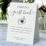 Elegant Script Wedding Photo Guest Book Table Tent Sign