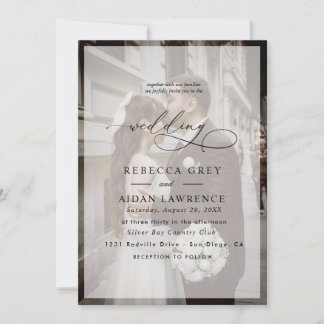 Elegant Script Wedding Photo Invitation