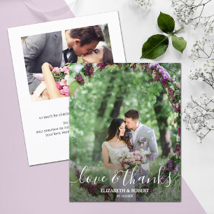 Elegant Script Wedding Photo Thank You Card Flyer