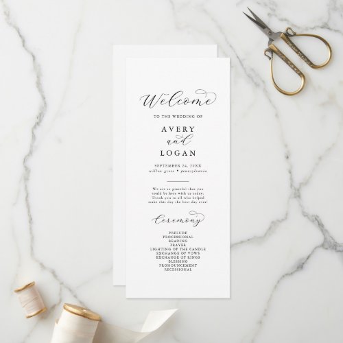 Elegant Script Wedding Program