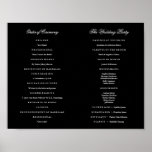 Elegant Script Wedding Program Inside Download Poster<br><div class="desc">Download,  not meant to use as poster; background color and text editable</div>
