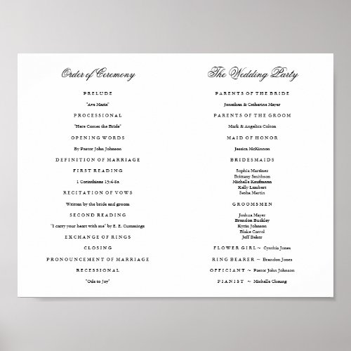 Elegant Script Wedding Program Inside Download Poster