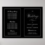Elegant Script Wedding Program Outside Download Poster<br><div class="desc">Download,  not meant to use as poster. Background color and border,  wedding color script,  ornament colors are also editable</div>