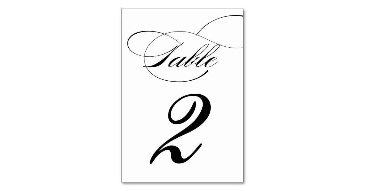 Elegant Script Wedding Reception Table Number Zazzle