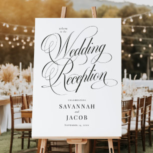 Elegant Script Wedding Reception Welcome Sign