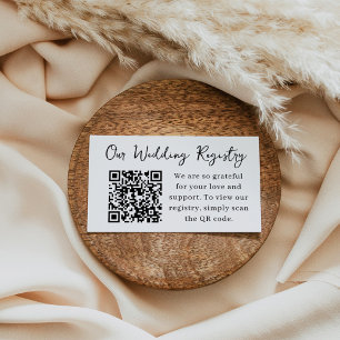 Elegant Script Wedding Registry QR Card