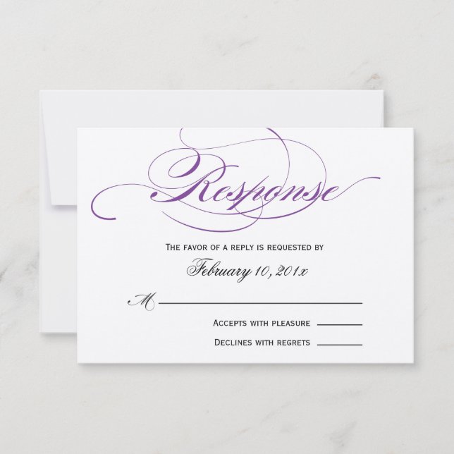 Elegant Script  Wedding Response (Front)
