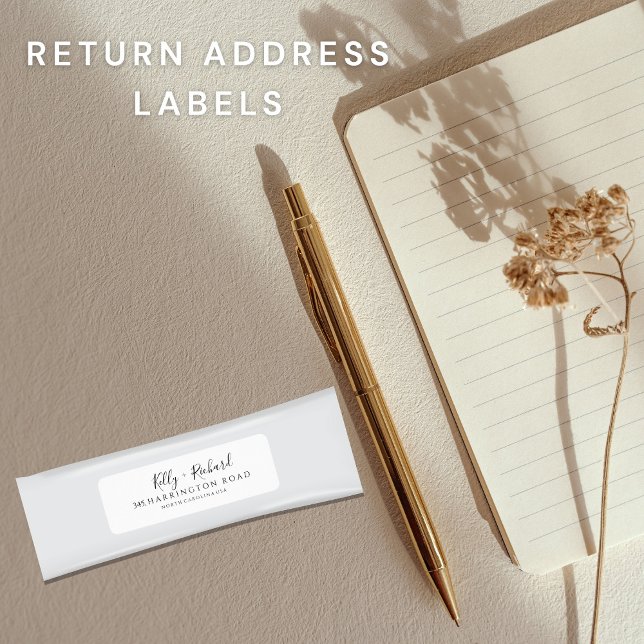 Elegant script wedding return address Label (Creator Uploaded)