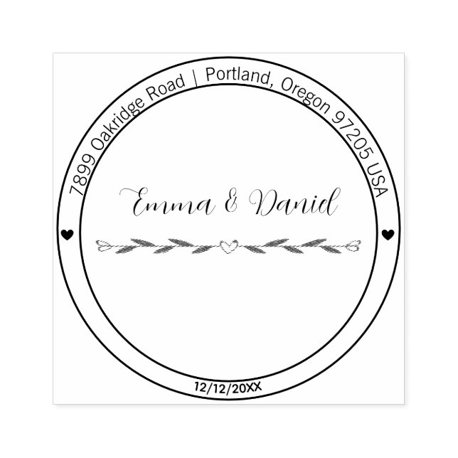 Elegant Script Wedding Return Address Stamp (Imprint)
