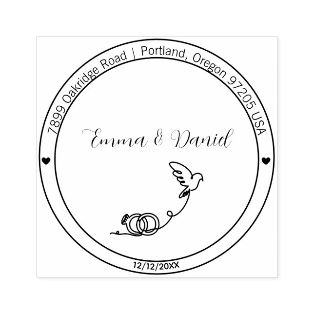 Elegant Script Wedding Return Address Stamp (Imprint)