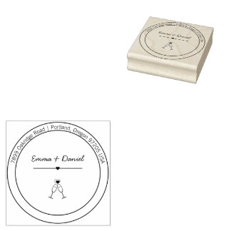 Elegant Script Wedding Return Address Stamp