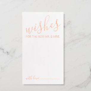 Elegant Script Wedding Rose Gold Foil Advice Cards