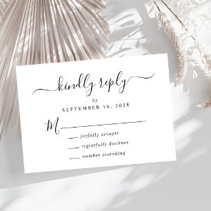 Elegant Script Wedding RSVP Card
