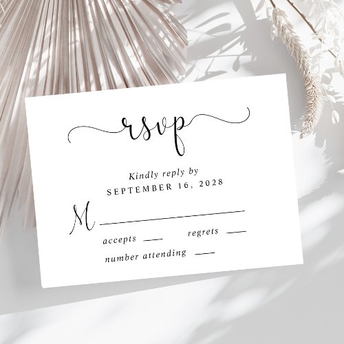 Elegant Script Wedding RSVP Card