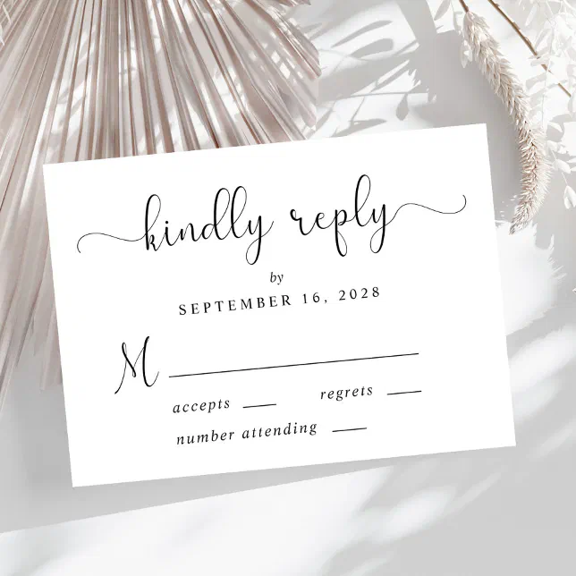 Elegant Script Wedding RSVP Card | Zazzle