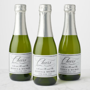 Elegant Script Wedding Sparkling Wine Toast Label