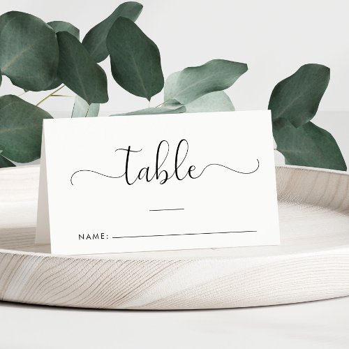 Elegant Script Wedding Table Number Place Card