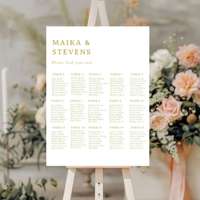 Elegant Script Wedding Table Seating Chart  Foam Board (Creator Uploaded)