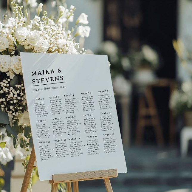 Elegant Script Wedding Table Seating Chart  Foam Board (Creator Uploaded)