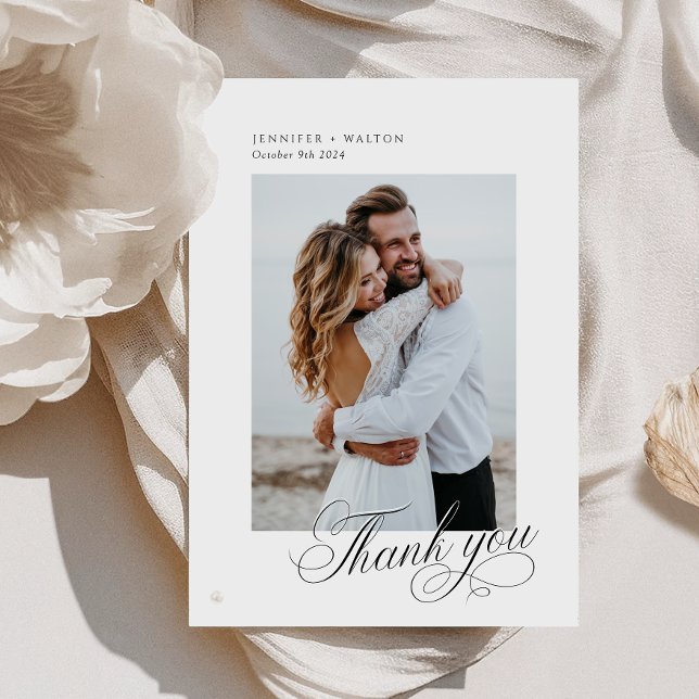 Elegant Script Wedding Thank You Card (Creator Uploaded)
