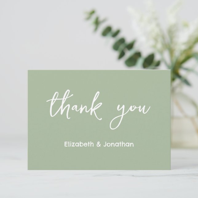 Elegant Script Wedding Thank You Card (Standing Front)