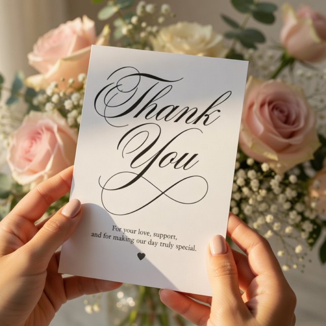 Elegant Script Wedding Thank You Card | Minimalist (Creator Uploaded)