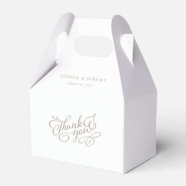 Elegant Script Wedding Thank You Favor Boxes (Front Side)